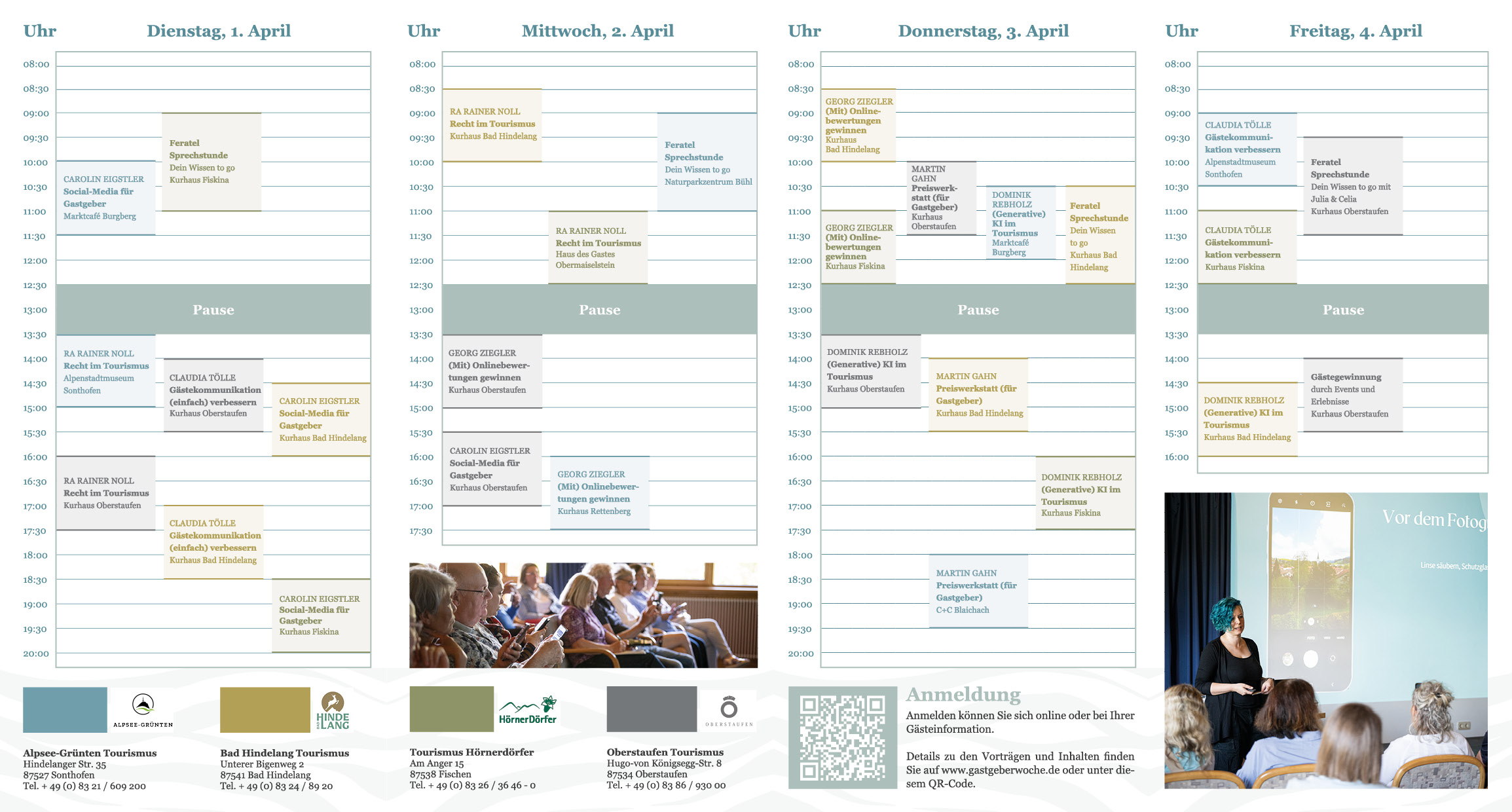 Kalender der Gastgeberwoche